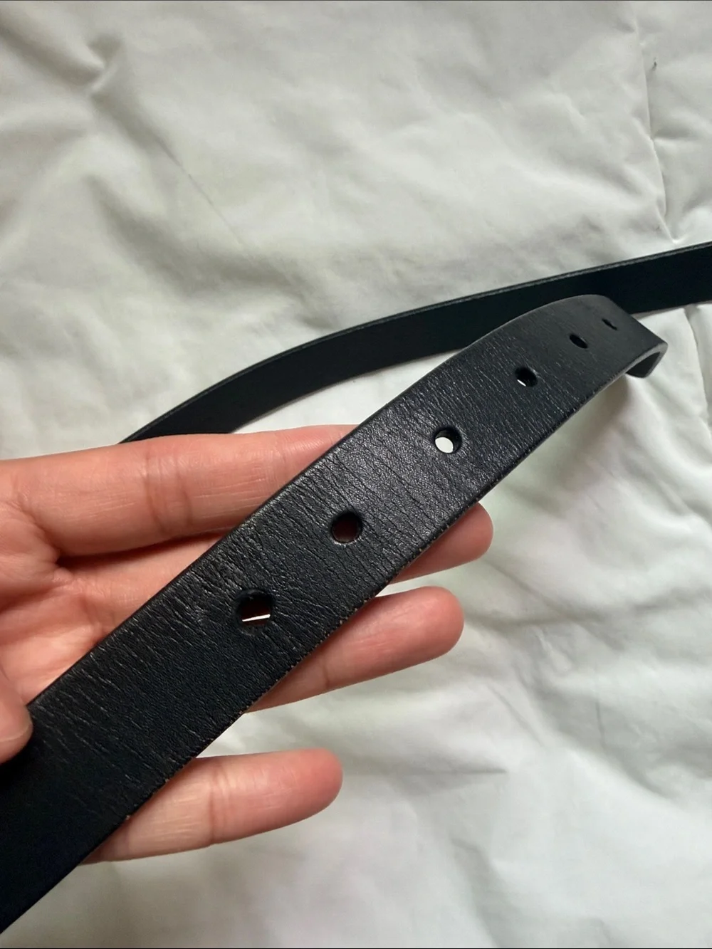 Banana Republic Black Leather Belt with Silver Buckle